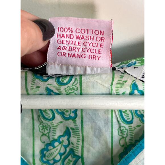 Gretchen Scott O'Keefe V-Neck Floral Printed Tunic Teal Green Women's Size XS - Picture 6 of 8